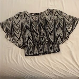 iZ Byer, Dressy Top, Black & White, Juniors Large